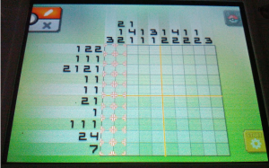 Picross Grid, with numbers above and to the left