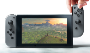 Nintendo switch with zelda on screen